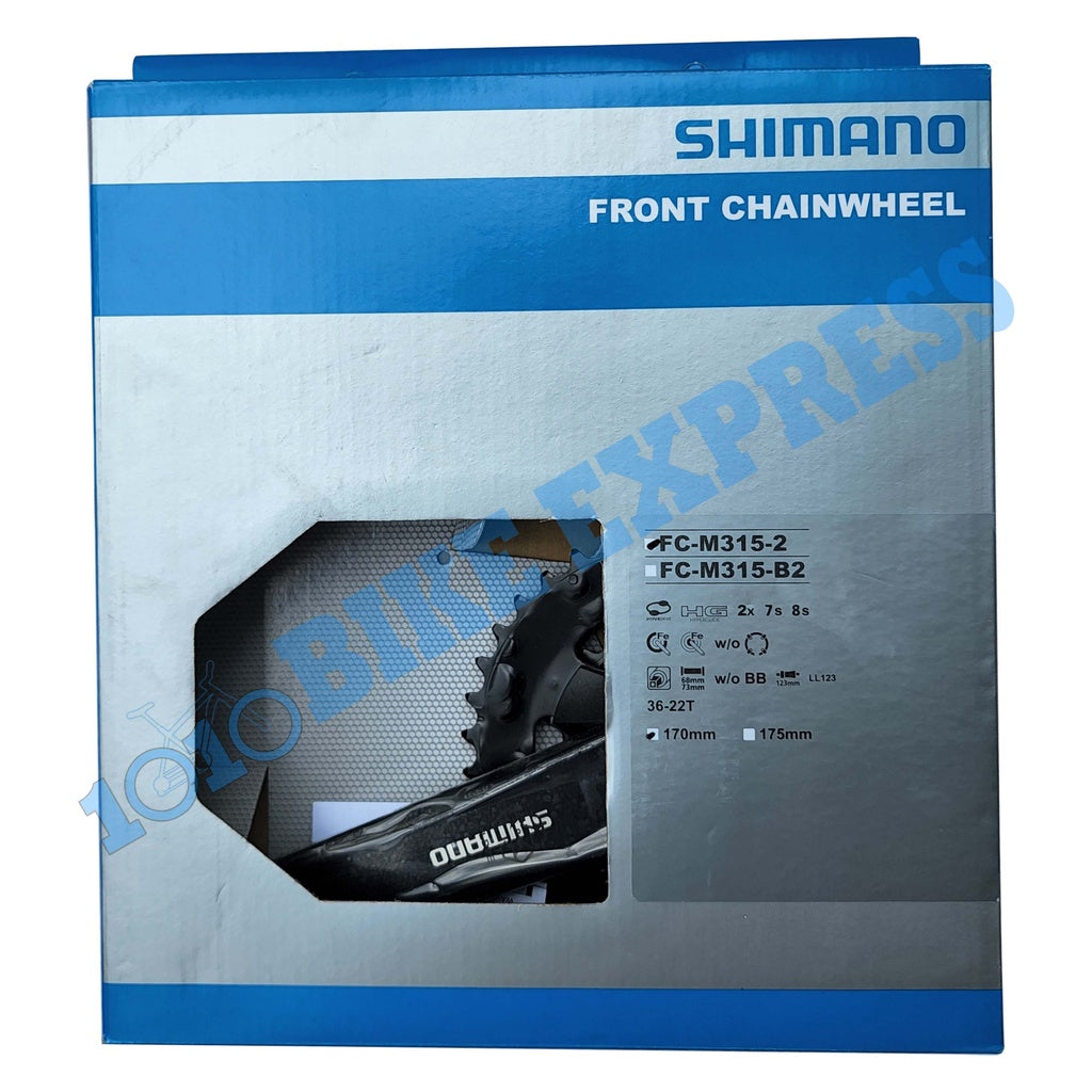 Shimano Fc-M315 2x m315 crank MTB Crankset 2x8/7-Speed Square Type Fc-M315-2