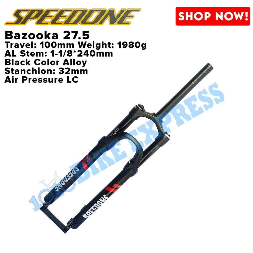 Speed One Bazooka Air Suspension Fork 27.5 And 29 Black Oil Slick Color FOR BICYCLE