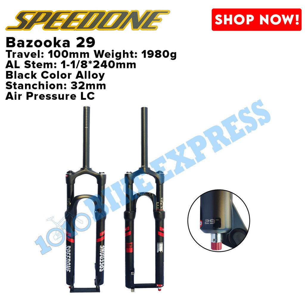 Speed One Bazooka Air Suspension Fork 27.5 And 29 Black Oil Slick Color FOR BICYCLE