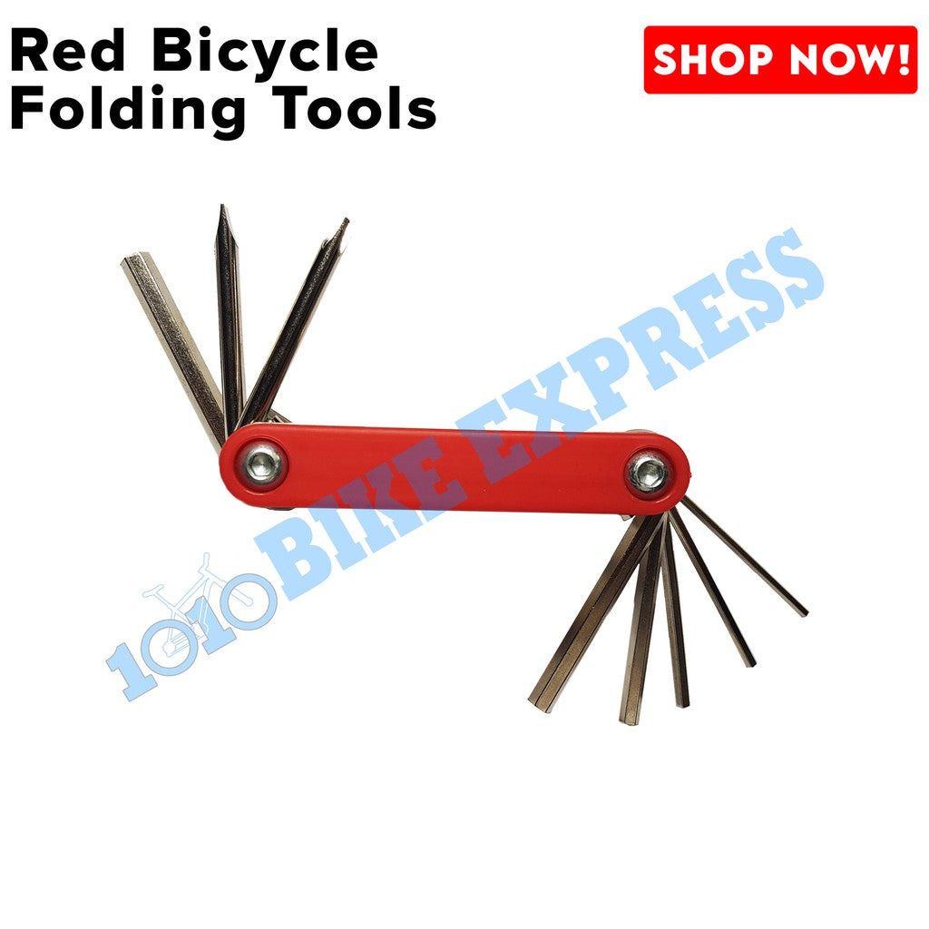 Bicycle Motorcycle Quick Repair Pocket Tools Orange 8 In 1 Multi Folding Tools Mountain Bike Road