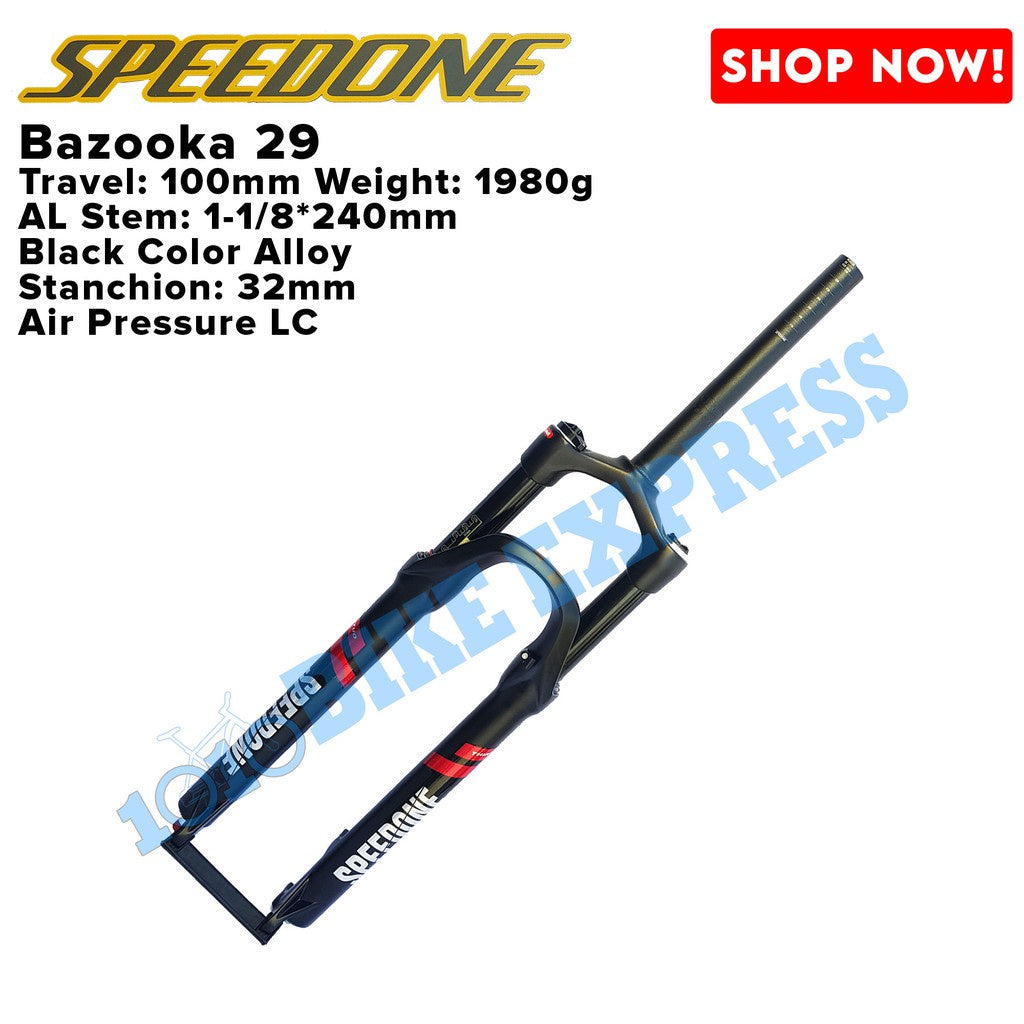 Speed One Bazooka Air Suspension Fork 27.5 And 29 Black Oil Slick Color FOR BICYCLE