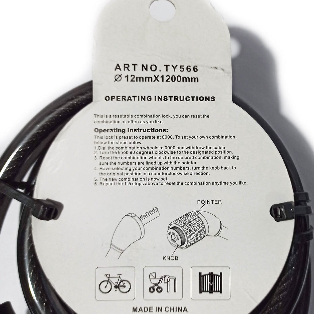 Tonyon Bike Lock 5 Digit Password