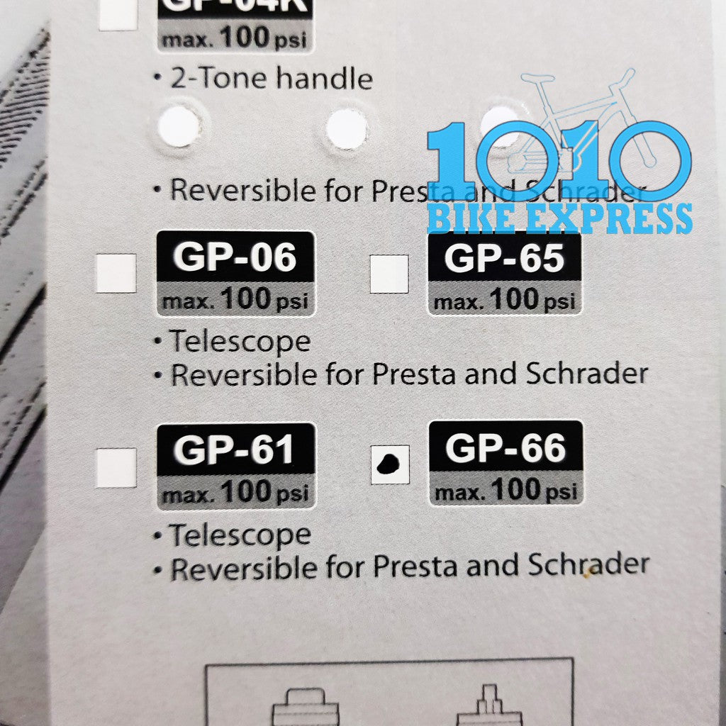 GIYO Gp66 Hand Pump With Gauge For Bicycle