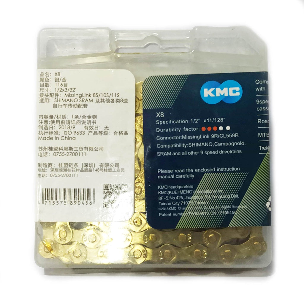 Kmc 8x MTB Mountain Bike Chain Hollow 116 Full Links