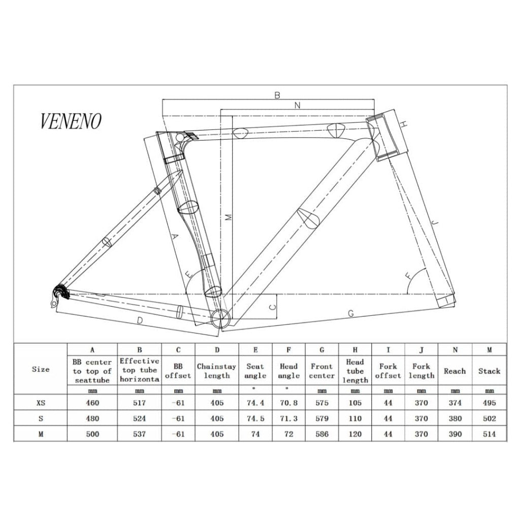 Sagmit Veneno Frame Fork And Seat Post Included Road Bike RIMBRAKE & DISCBRAKE